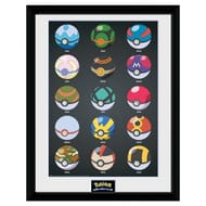 Poster encadré "Pokéballs"