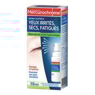 Mercurochrome spray occulaire 3 en 1 yeux irrités secs fatigués 10 ml