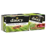 D'aucy haricots verts extra fins 1/4 x 3 330g