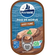Petit navire foie de morue msc blanc coeur gout fume 120g