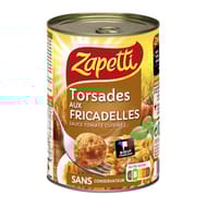 Zapetti torsades aux fricadelles sauce tomate cuisinée au boeuf francais - plat cuisiné 400g
