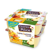 Charles & Alice sans sucre ajouté 4 pomme + 4 pommes mirabelles 8x100g