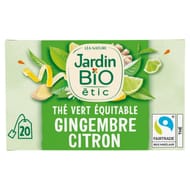 Jardin bio étic thé vert gingembre citron vert bio étui + 20 sachet 30g