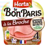 Herta jambon à la broche conservation sans nitrite 4 tranches 140g