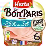 Herta le bon paris -25%sel sans nitrite 6 tranches 210g