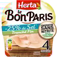 Herta le bon Paris -25% de sel sans nitrite 4 tranches fines 120g