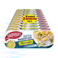 Saupiquet filets de maquereaux à la moutarde 8 + 2 boites offertes 169g
