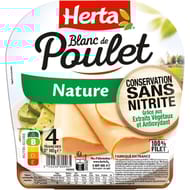 Herta blanc de poulet nature conservation sans nitrite 4 tranches 140g