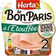 Herta le bon paris jambon à l'étouffé conversation sans nitrite 2 tranches 70g