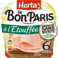Herta le bon paris jambon à l'étouffée conservation sans nitrite 6 tranches 210g
