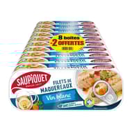 Saupiquet filet de maquereaux au vin blanc 176g x 8 + 2 boîtes offertes 176g