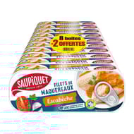 Saupiquet filet de maquereaux sauce escabèche 8 + 2 boîtes offertes 169g