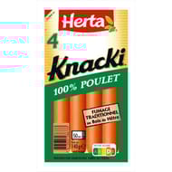 Herta knacki saucisses 100% poulet x4 140g