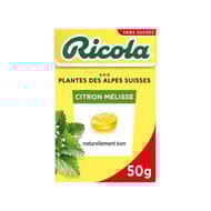 Ricola sans sucres citron melissa stevia boite de 50g