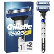 Gilette mach3 turbo rasoir pour homme 1 manche 2 recharges de lames