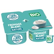 Les 300 & bio fromage blanc nature 4x100g