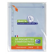 Oxford lot de 50 pochettes perforées easy insert a4 incolore