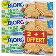 Bjorg lot fourré chocolat lait noisette bio 2+1 gt 675g