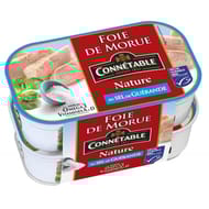 Connetable foie de morue nature au sel de Guérande 121g lot de 2