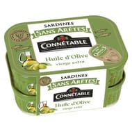 Connetable lot de 2 x 1/5 sardines sans aretes à l'huile d'olive vierge extra 140g