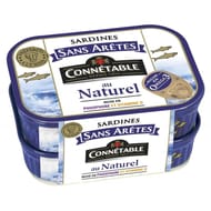Connetable lot de 2 x 1/5 sardines sans aretes au naturel 98g