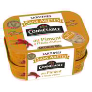Connetable lot de 2 x 140g 1/5 sardines sans aretes piment à l'huile d'olive 280g