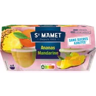 St Mamet mon ananas mandarine sans sucres ajoutés 4x120g-480g
