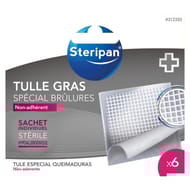 Steripan tulle gras spécial brûlures 5x5cm x6