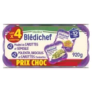 Bledina bledichef prix choc mouline de carottes semoule polenta brocolis 920g