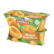 Andros dessert d'abricots avec morceaux 4x100g