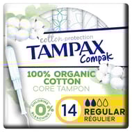 Tampax coton protection tampons avec applicateur regulier x14