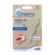 Efiseptyl porte-fil dentaire biodégradable goût menthe x48