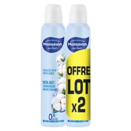 Monsavon déodorant femme spray lait & coton 2x200ml