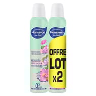 Monsavon déodorant femme spray pierre d'alun & lotus 2x200ml