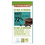 Ethiquable chocolat noir 72% cacao d'Haiti bio 100g
