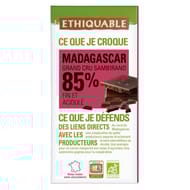 Ethiquable chocolat noir 85% de cacao de Madagascar bio 100g