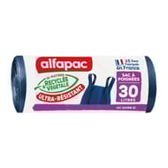 Alfapac 15 sacs poubelles à poignées 30l