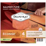 Delpeyrat le saumon fumé origine Ecosse 4 tranches minimum 110g