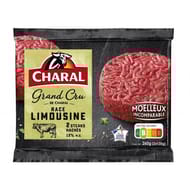Steaks hachés pur boeuf race limousine 12% 2X130G Charal