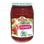 Andros allégée confiture de framboises 350g