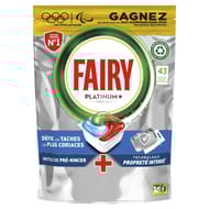 Fairy platinum plus tout en 1 tablettes lave-vaisselle technologie x 43 capsules