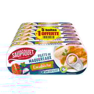 Saupiquet filets de maquereaux sauce escabèche 169g x 6 offre spéciale