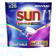Sun pastilles lave-vaisselle absolu tout en 1 brillance x28 lavages 0.42kg