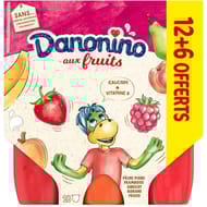 Danonino aux fruits panaché 12x50g +6 offerts