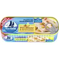 Petit navire filets de maquereaux vin blanc & aromates sans arômes ajoutés 235g