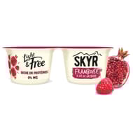 Light & Free skyr sur lit de framboise grenade 2x145g