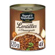 Raynal et roquelaure lentilles cuisinées à l'auvergnate - la boite de 820g