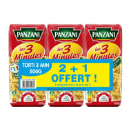 Panzani torti cuisson rapide 2x500g + 1 paquet offert 1500g