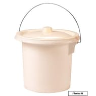 Seau hygiénique adulte crème avec anse en métal