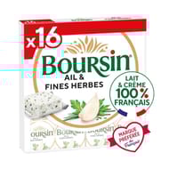 Boursin ail et fines herbes 16 portions 256g format familial